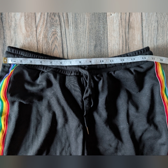 SWEATYROCKS Jogger Sweatpants Drawstring Waist Rainbow Stripe Pockets Size L - Picture 9 of 11
